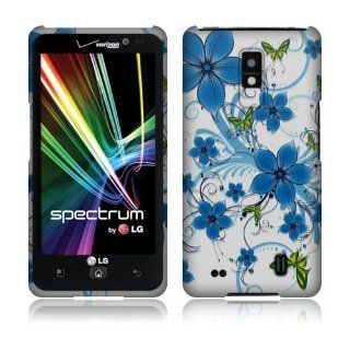 LG Spectrum VS920 Blue Sakura Rubberized Cover Cell Phones & Accessories