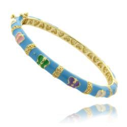 Molly and Emma Gold Overlay Children's Turquoise Enamel Butterfly Bracelet Molly and Emma Children's Bracelets