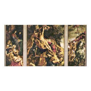 Raising Of The Cross Triptych Overview Scene Picture Card