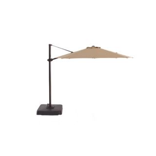 allen + roth Round Tan Patio Umbrella with Tilt and Crank (Actual 9 ft 10 in)