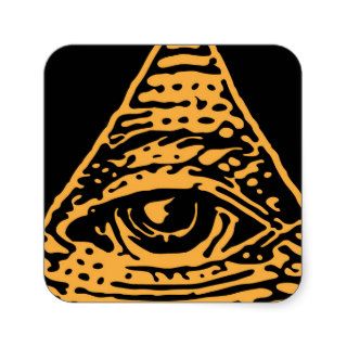 Masonic Illuminati All Seeing Eye Square Stickers