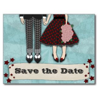 Rockabilly Wedding, save the date Post Card