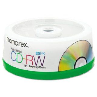 Memorex CD RW 8x 12x 700MB/80 Min High Speed Spindle Silver 25/Pack Cost Effective Musical Instruments