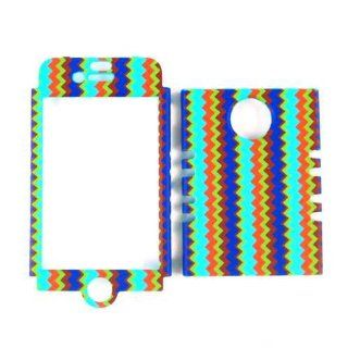 Cell Armor IPHONE4G RSNAP TE594 Rocker Snap On Case for iPhone 4/4S   Retail Packaging   Red/Yellow/Blue Vertical Stripes Cell Phones & Accessories