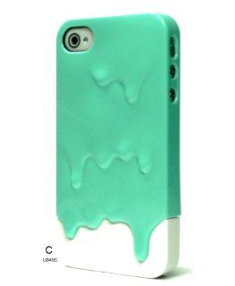 Basicase Blue Melting Ice Cream Hard Plastic Skin Cover Case for iPhone 4 4S AT&T U349C Cell Phones & Accessories