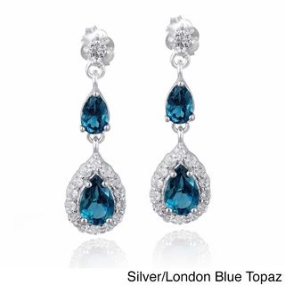 Glitzy Rock Silver Gemstones Teardrop Earrings Glitzy Rocks Gemstone Earrings