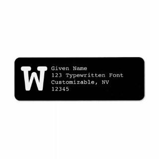 Typewritten Font Style Return Address Labels