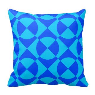 Blue Mill Wheel Pattern Throw Pillows