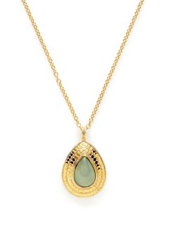 Gili Dyed Green Chalcedony Teardrop Pendant Necklace by Anna Beck Jewelry