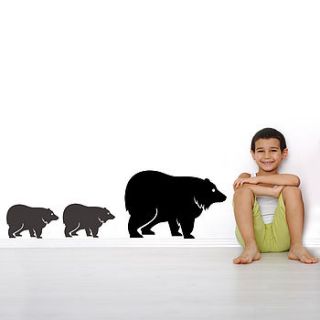 family of bear wall stickers by snuggledust studios