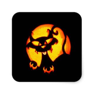 halloween cat square sticker