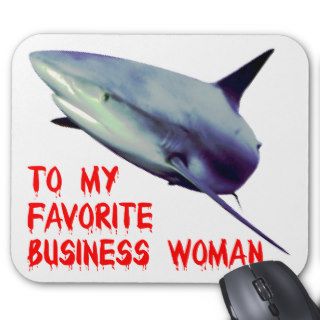Shark business woman mouse pad