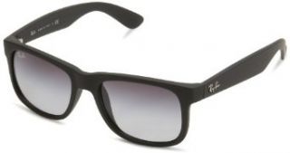Ray Ban 0RB4165 601/8G Rectangular Sunglasses,Rubber Black,51 mm Ray Ban Clothing