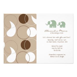 Paisley & Elephants Baby Shower Invitation