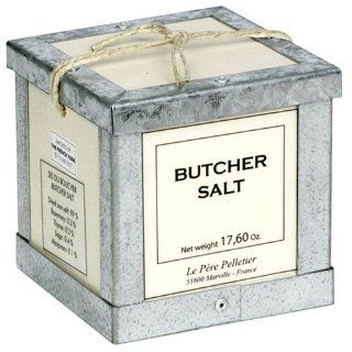 Le Pere Pelletier Butcher Salt, 17.6 Ounce Bags in Wooden Boxes (Pack of 2)  Sea Salt  Grocery & Gourmet Food