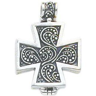 Sterling Silver Cross Locket Religious Jewelry Locket Necklaces Jewelry