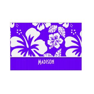 Electric Indigo Tropical Hibiscus; Personalized Lawn Sign