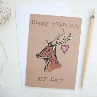 woodland deer valentine's card by goodnight boutique