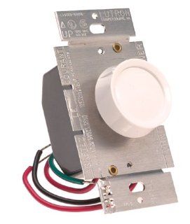 Lutron Electronics D603 PH WH Incandescent Push On/Off 3 Way Rotary Dimmer Switch   Wall Dimmer Switches  