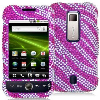 DECORO FDHWM860IMZ603E Premium Full Diamond Protector Case for Huawei M860/Ascend   1 Pack   Retail Packaging   Hot Pink And Silver Zebra Cell Phones & Accessories