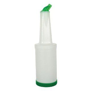 1 Quart Pour Bottle with Green Cap (Like Carlisle PS601N09 Store N Pour)   Sports Water Bottles