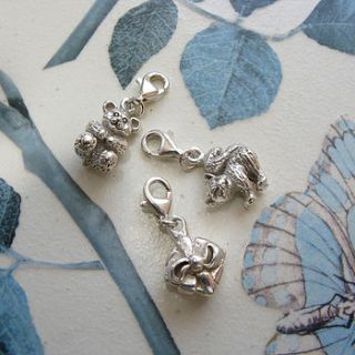 silver clip on charms for girls by tales from the earth