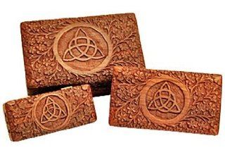 Triquetra (Charmed) Carved Nesting Boxes   Set of 3   Imported From India Health & Personal Care