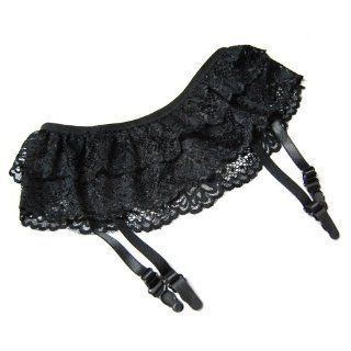 Black Sexy Lingerie Double Layer Lace Garter Belt Skirt Stocking Suspender Health & Personal Care