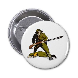 World war two soldier with rifle bayonet pin