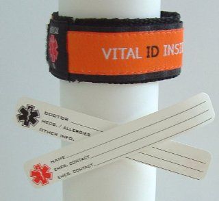 Kids Adjustable Wrist Band Medical Alert ID Bracelet ~ Orange Health & Personal Care