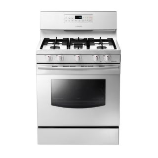Samsung 5 Burner Freestanding 5.8 cu ft Self Cleaning Gas Range (White) (Common 30 in; Actual 29 in)