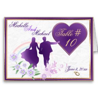 Custom Shades of Lavender Wedding Table Number Crd Cards