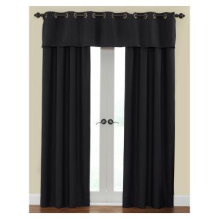 Waverly Cirrus 84 in L Solid Onyx Rod Pocket Curtain Panel