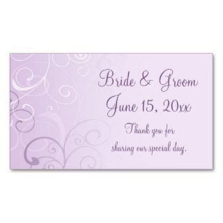 Purple Swirls Wedding Favor Tags Business Card Template