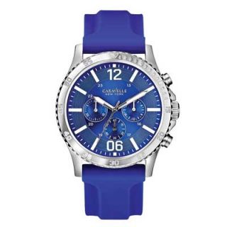 Mens Caravelle New York™ Blue Chronograph Watch (Model 43A117