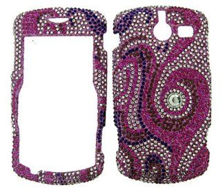 CRICKET TXTM8 3G A410 PINK SWIRL STONE DIAMOND BLING CASE SNAP ON PROTECTOR Cell Phones & Accessories