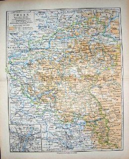 Meyers German Atlas 1900 Map Posen Plan Breslau Thorn   Prints