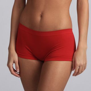 Jennifer Intimates Women's Pull On Entry Red Boyshorts Panties