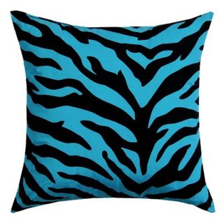 Zebra Square Pillow   Blue/ Black (18 x 18)