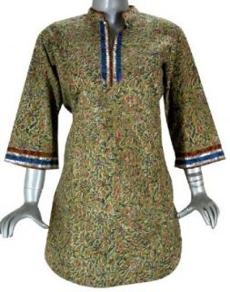 Kalam Kaari Print Top for Women India Clothing   Length 34" , Bust 40" (L) Clothing