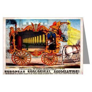 Circus Poster of Horse drawn circus wagon with Calliope c1874 Notecard set  Blank Note Card Sets 