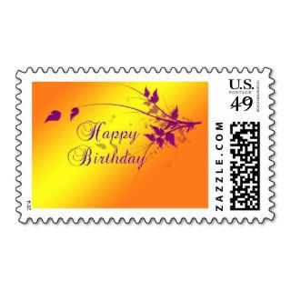Orange Violet Birthday Postage Stamp