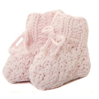 hand knitted baby booties by instant vintage