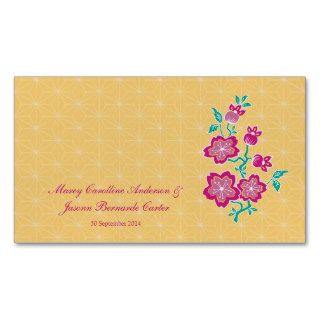 Sakura Floral Batik Wedding Place Card Business Card Template