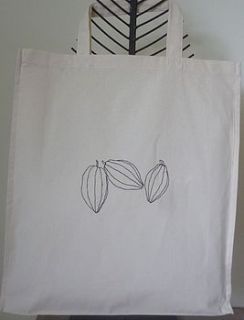 cocoa pods botanical art tote bag by thread squirrel