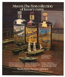 1982 Myers's Rum Original Golden Platinum Ships Print Ad (12881)  