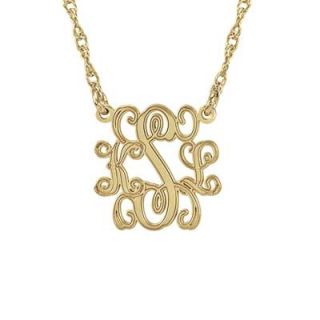 Monogram Necklace in Sterling Silver with 14K Gold Plate (3 Initials