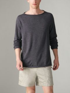 Rolled Edge Boat Neck Sweater by Richard Chai