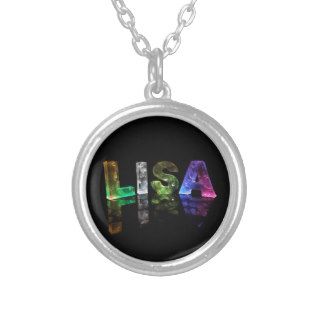 The Name Lisa in 3D Lights (Photograph) Pendants