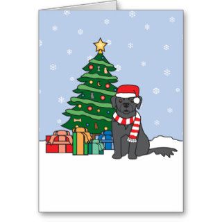 Newfoundland and Christmas Tree Greeting Cards